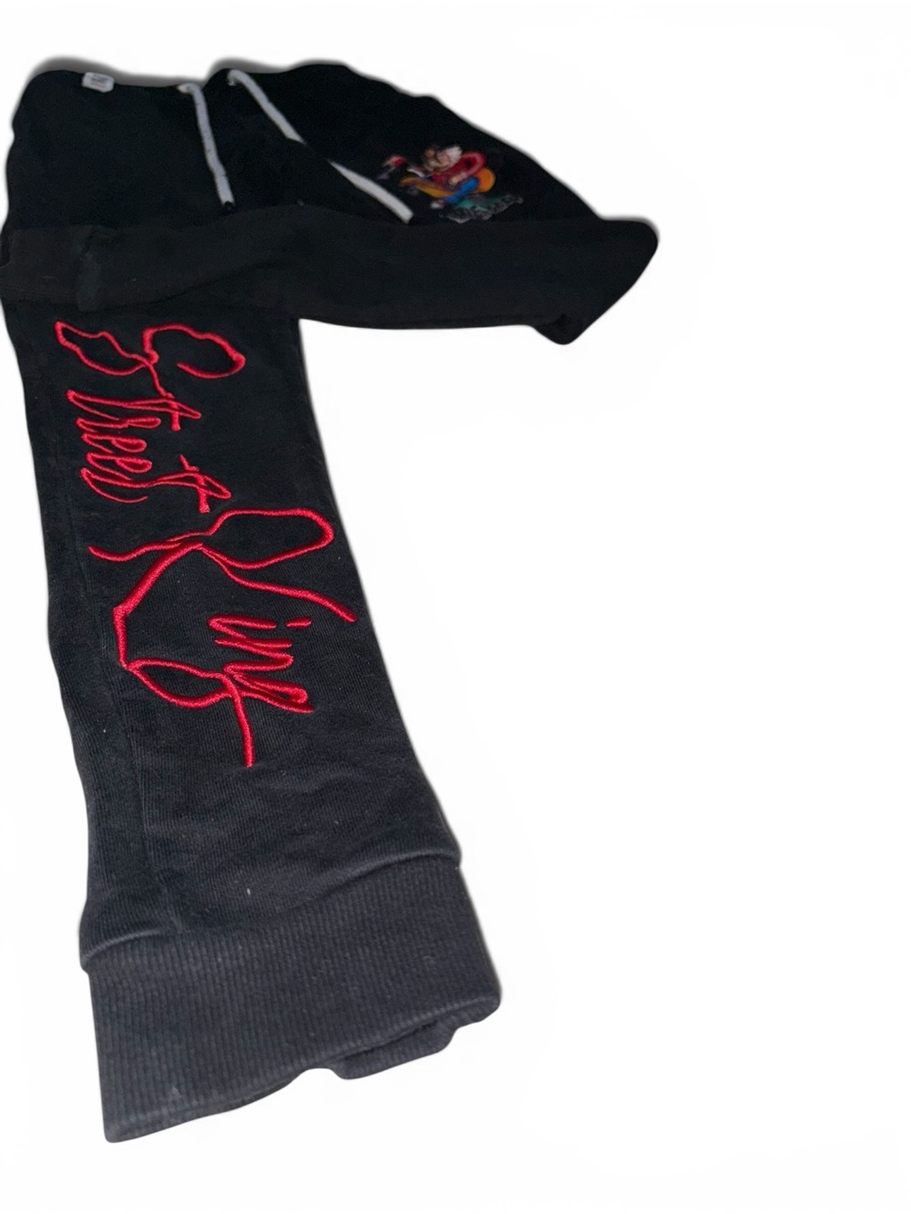 Black Graphic Joggers with Red Script - Picture 4 of 4